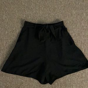 Zara High Waist Black Dress Shorts